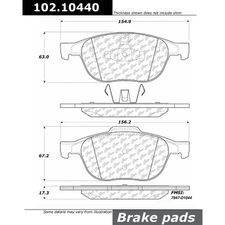 Centric Parts CTEK Brake Pads, 102.10440 102.10440